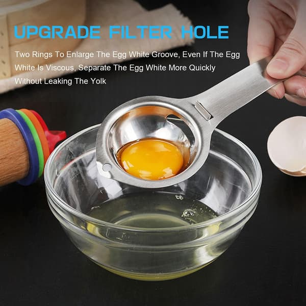 Eggeplommeseparator, Eggseparator i rustfritt stål, Eggvite Sep