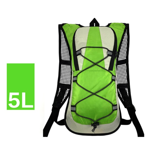 Ultralätt hydreringsryggsäck med vätskeblåsa 5L Stor reselöparryggsäck för utomhussport Cykling Fotvandring Green