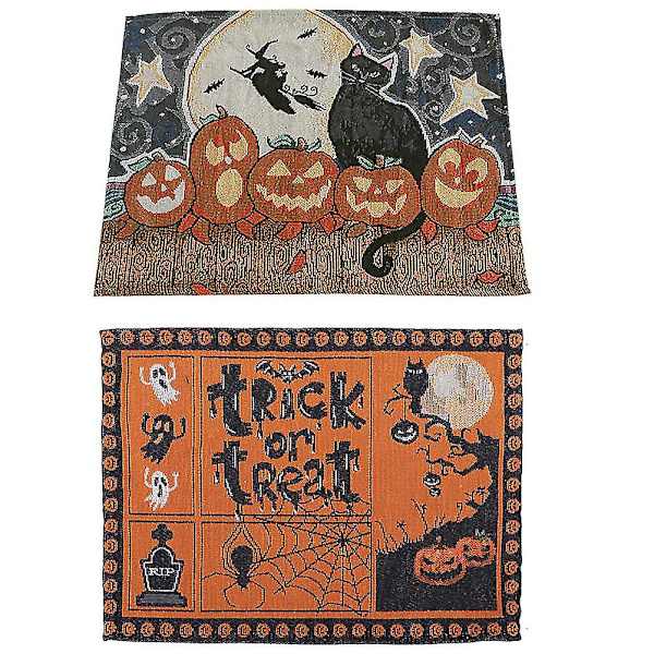 Bling Decor Halloween Kop Måtte Halloween Bord Dækkeservietter Underlag Drikkevarer Halloween Spider Web Borddækkeservietter