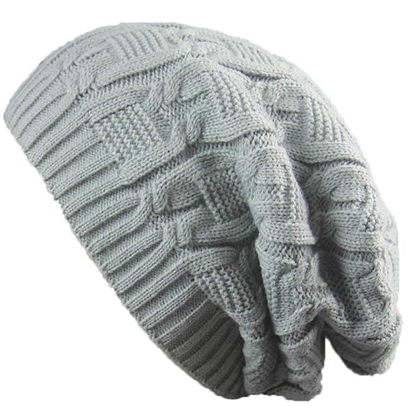 Cap Mode Håll Varm Vinter Mössor Stickad Ullmössa light grey