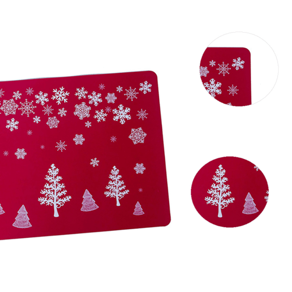 Julbordsunderlägg Set med 6 PVC bordstabletter för matbord red christmas tree