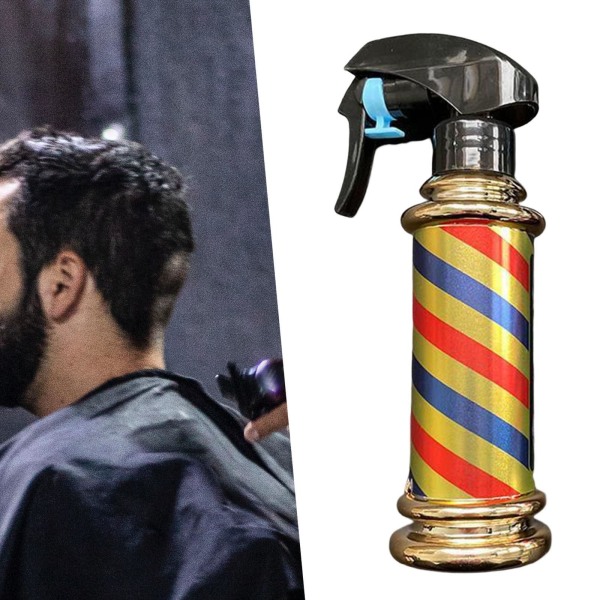 1/2 Multifunktionell Barber Spray Flaska Retro Stripes för Salong Golden 200ml 1Set