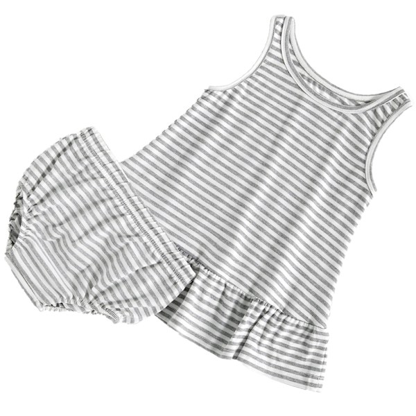 Failjeklänningar Split Sele Set Maa Pojkar och Flickor Failj Kläder för Going Beach Side grey stripes mom m