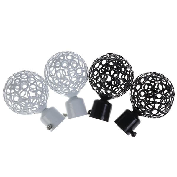 2 stk. 28mm Dia Draperi Gardinstænger Jernender Caps Finials White 22mm