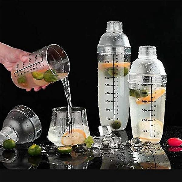 Shaker, 700cc/24 Oz Plast Shaker Set Använd Vinshaker Bar Blandningsverktyg