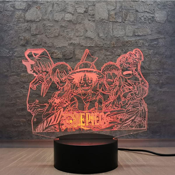 Luffy 5 huvudpersoner Night Light Monkey D. Luffy Roronoa Zor
