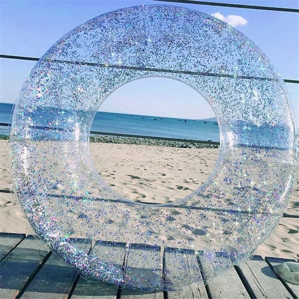 Transparent Glitter Pool Foats Simring GULD gold 70
