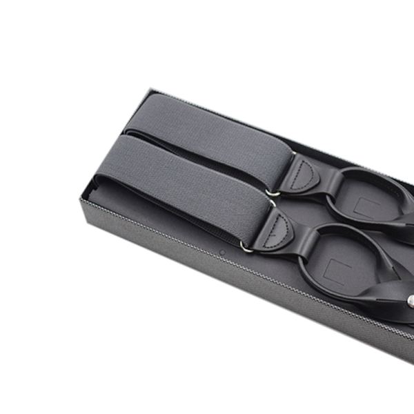 Unisex elastiska hängslen för män Justerbar byxhängslensknapp Grey