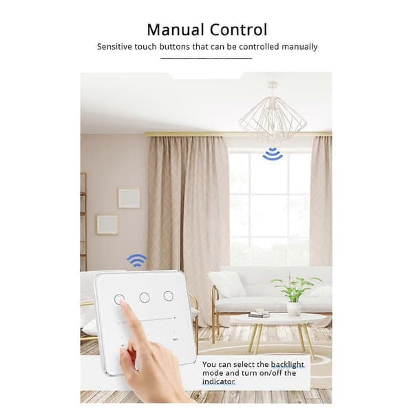 Tuya Zigbee 3-gjengs dimmebryter Tuya/Smart Life APP fjernkontroll US EU standard bryter prosentkontroll (B)