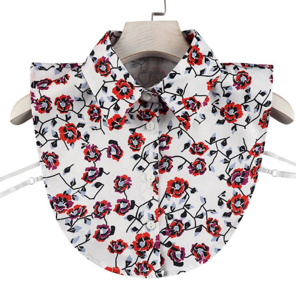 Aftagelig sommerbluse Red Rose Fake Collar Anti Crease False Collar