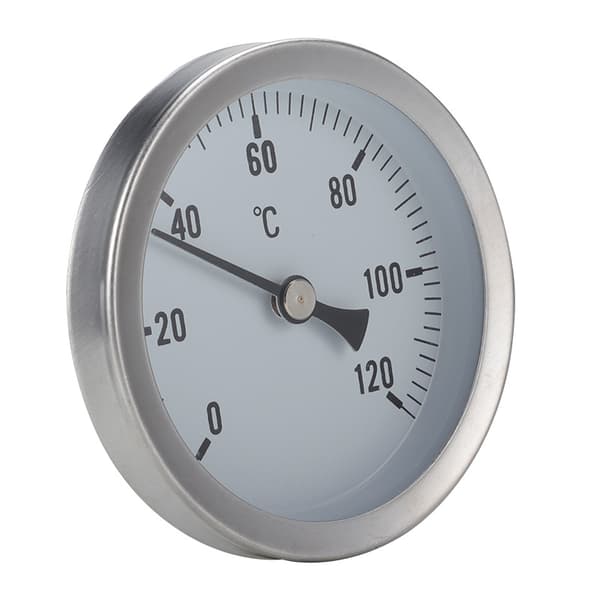 Lämpömittari Ruostumaton teräs Bimetallilämpömittari 0-120℃ 63mm Indus
