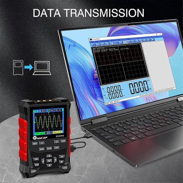ET120MC2 120MHz Bærbart Smart Oscilloscope Dobbeltkanal 500MSa/S Oscilloscope Datalagring til Hjemmereparation B
