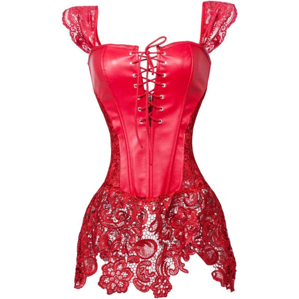 Lær Corsage Korsett Kjole Blonde Curvaceous Figur Form