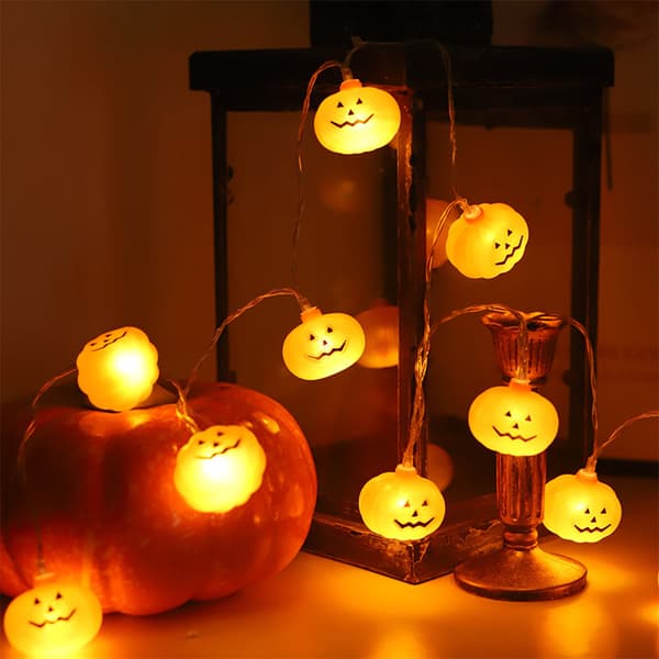 Pumpkin String Lights med fjärrkontroll, höstdekorationsljus 3 meters 20 lights