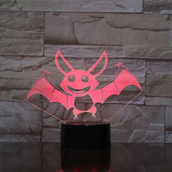Halloween Bat 3d Led Nattlampe Barn Soverom Bordlampe