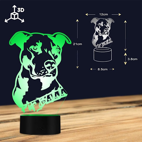 3D American Smart Flexibel Pit Bull Terrier Barnrumsbord L