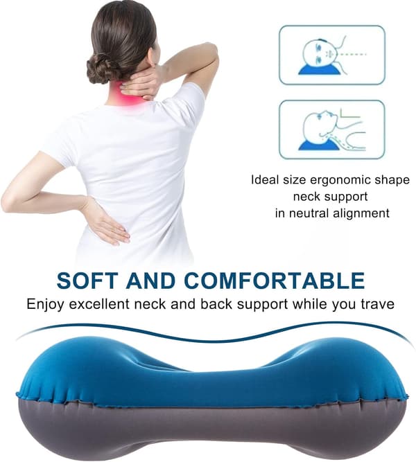 Bleu au trésor Oreiller Gonflable de Camping, Ultraléger Coussin
