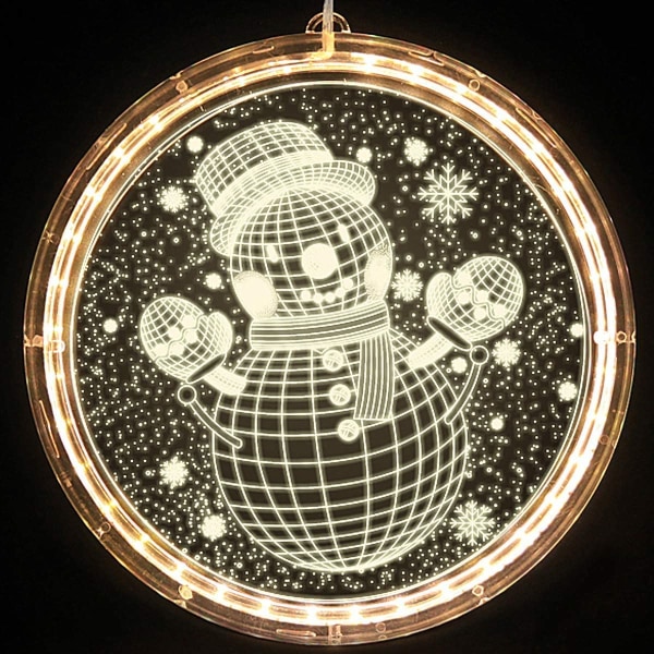 Juledekorative vinduslys, bakgrunnslys for Snowman