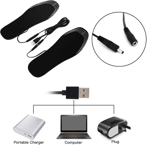 Uppvärmda innersulor, USB-uppvärmda skor för utomhussporter (Storlek