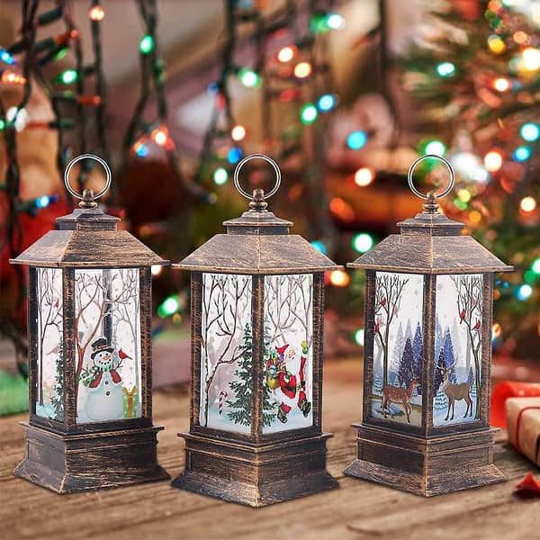 Julepynt, 3 stk. Julepynt Lys Vintage Julelys Med LED fyrfadslys