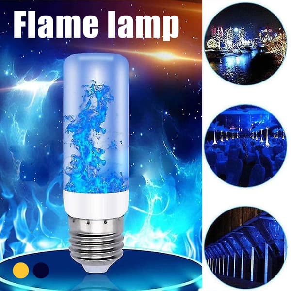 LED Flameffekt Glödlampor Juldekor Upp och ner Effekt Blu ray