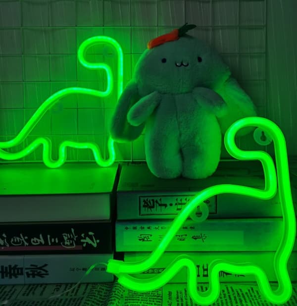 Dinosaur Neon LED Neonskilt Neonlys Dinosaur USB/Batteri