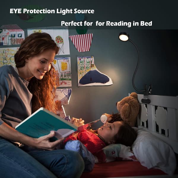 Clip-Light LED Skrivebordslampe Klemme Lesebord Seng med Adapter Bri