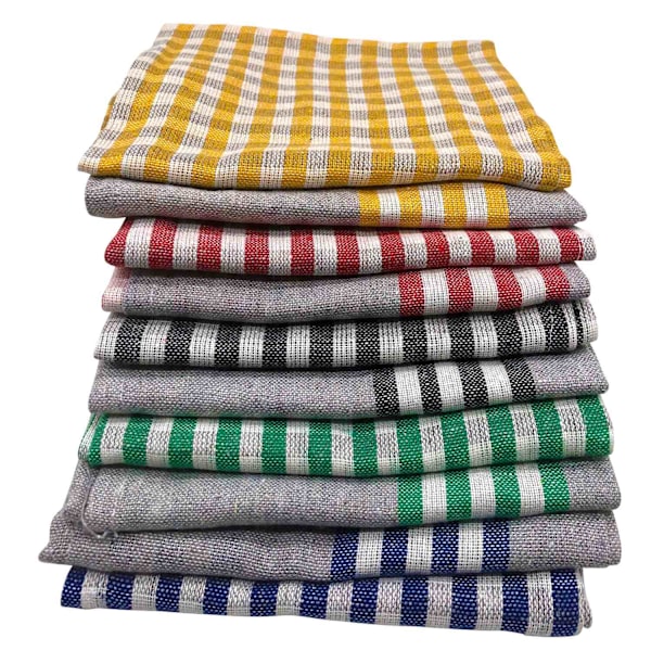 10x Kökshanddukar i Bomull - Vintagestil multicolor