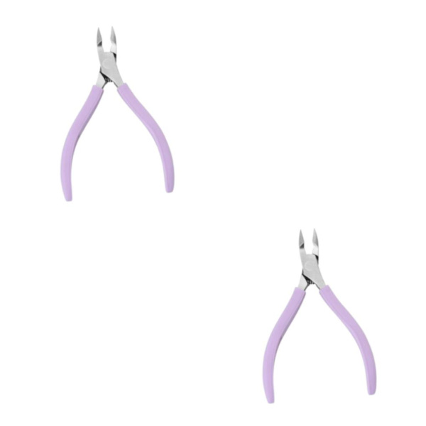 1/2/3/5 Rostfritt stål Nagelbandssax Anti För Slip Silikon Purple 11 x 6.8cm 2Set