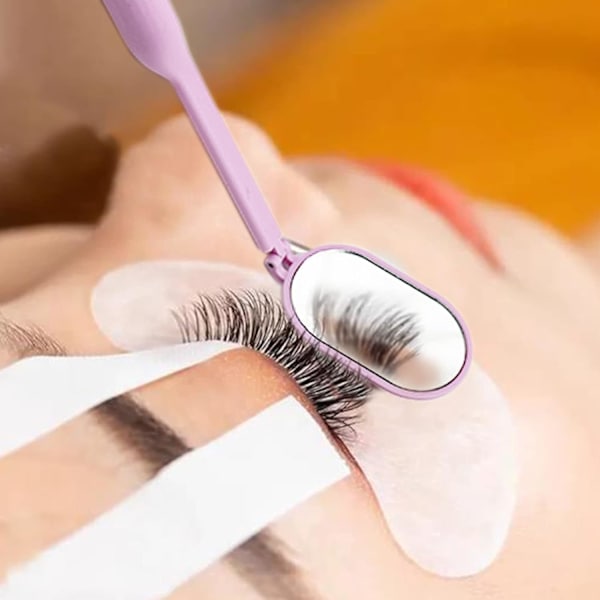Øyenvippeforlengelsesspeil Lash Mirror Justerbart sammenleggbart inspeksjonsspeil False Lash Extensions Tilbehør rosa pink