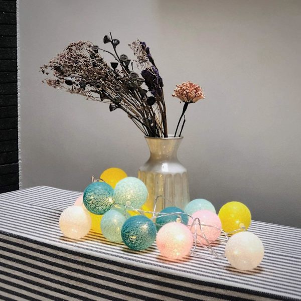 Cotton Ball Fairy Lights - 3m 20 Led Light String-bärbara Led Fairy Lights för inomhusbruk