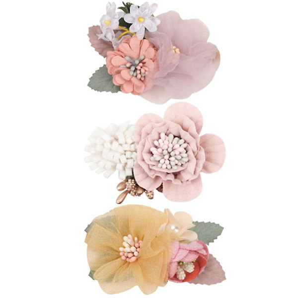3 stk jenter blomst hårspenner, blomstrete hårspenne
