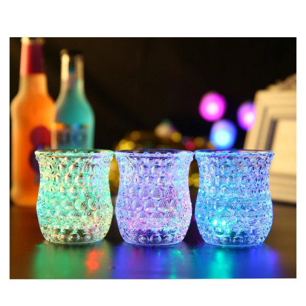 Blinkande kopp i honeycomb-form, LED-blinkande kopp Ljuskopp, LED-vattensensorkopp
