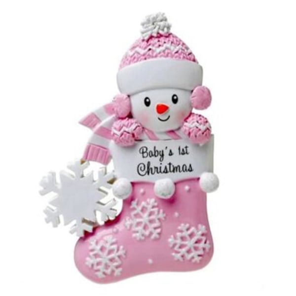 Julfest prydnad för pojkar flickor Xmas träd hängande dekoration Pink