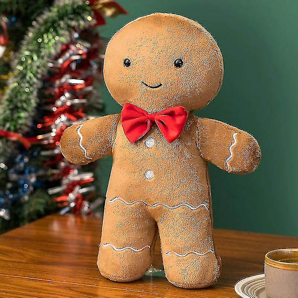 Juldekoration Tecknad Pepparkakor Man Plyschleksak Simulerad Julgransdocka Xmas Festival N A