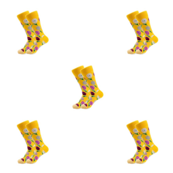 1/2/3/5 Färgglada Blomma Och Växter Strumpor För Dam - Lämplig 3#One size fits all 5PCS