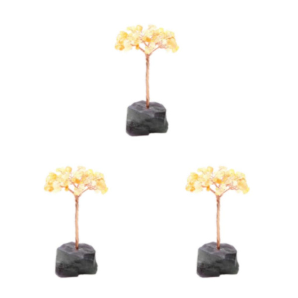 1/2/3/5 Onnenpuu Kodin sisustus Hieno käsityö ja luonnollinen fluorspar+citrine 13cm 3PCS