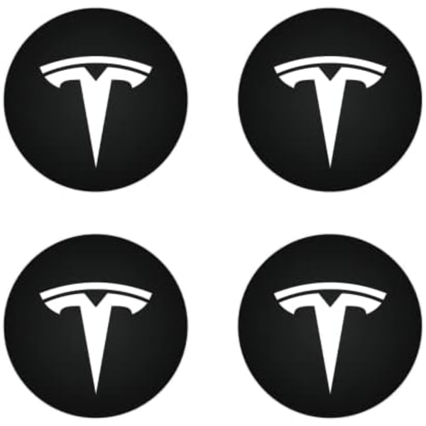 Hjulnavkapslar Cover (4st) för KAVANIC Tesla Model Y Model 3 Modifiering Cover (svart/mattsvart) White / Matte Black