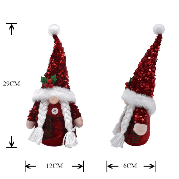 Julenisse 29CM (2 stykker), juledekorasjon nisser, dvergnisse nisse dekorasjon for hjeminnredning og juledekorasjon Sunmostar