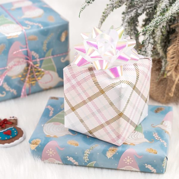 Vändbart julklappspapper - minirulle - 17 tum x 33 fot -