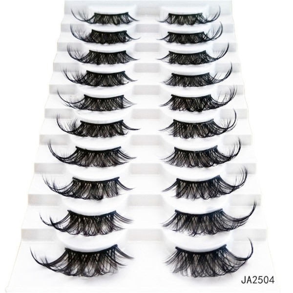 Halve Øjenvipper Naturligt Udseende Wispy Cat-Eye Vipper 3D Kunstige Øjenvipper Fluffy-Bløde 10 Par Syntetiske Fibre Falske Øjenvipper Sæt 5