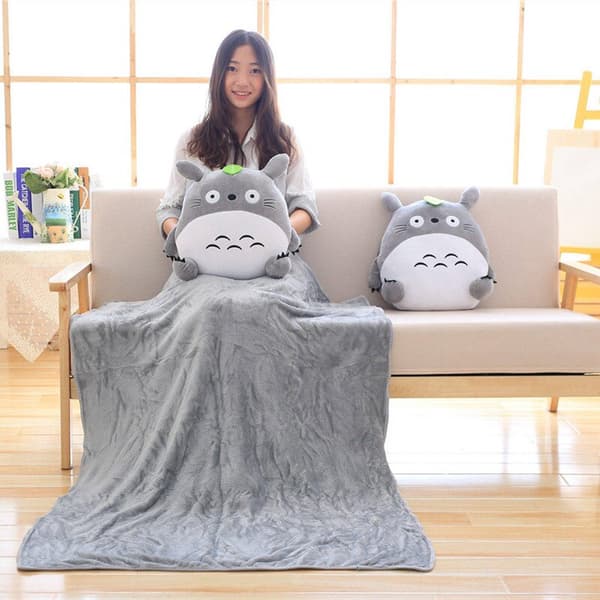 Totoro plysjpute multifunksjon 3 i 1 kastepute Totoro