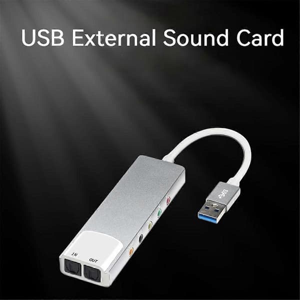 USB ekstern lydkonverter eksternt lydkort 5.1-kanals hovedtelefonadapter lydkort SPDIF til pc-computer