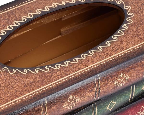 Vævæskeskrin Retro Bog Træ Papirholder Papir Opbevaring til Hjemmet