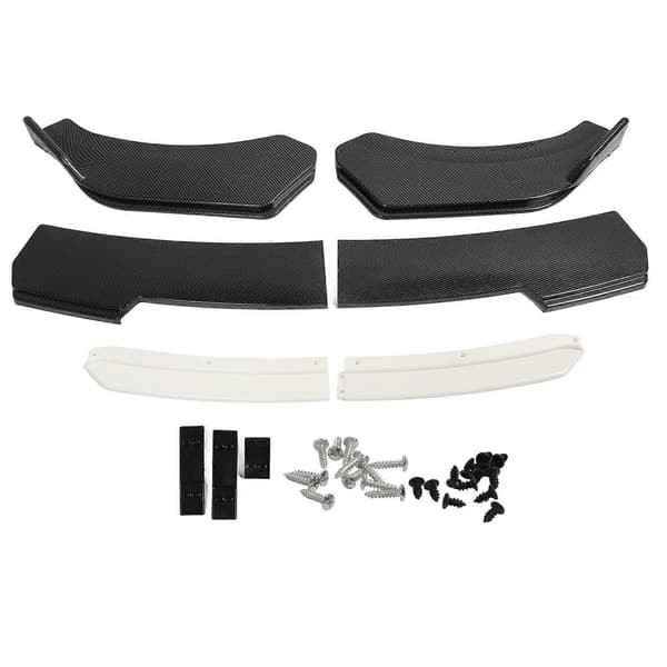 Front Bumper Splitter Kulfiberstil Bumper Spoiler Diffuser 170 cm Længde Erstatning for Toyota Corolla Hvid Læbe