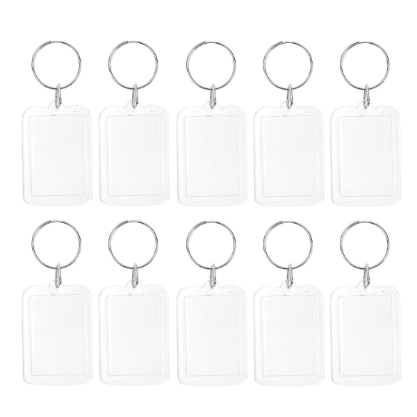 10st Blank Insert Foto Bildram Delad Ring Nyckelring 4*5,6cm 5*3.3cm