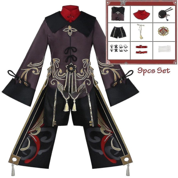 Snabb leverans Genshin Impact Hutao kostym Hu Tao kinesisk stil Uniformspel Halloween kostymer för kvinnor vuxen peruk Costumes and wig Xs