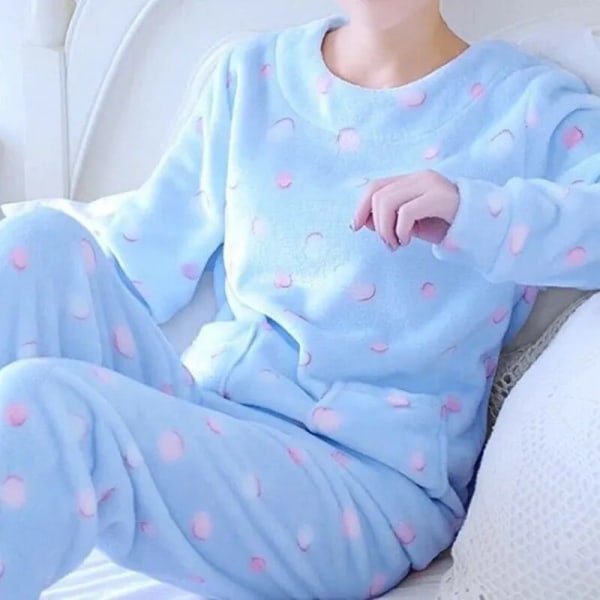 Kvinnors höst vinter varma flanell Kvinnor Pyjamas set Style 7 L 214b |  Style 7 | L | Fyndiq