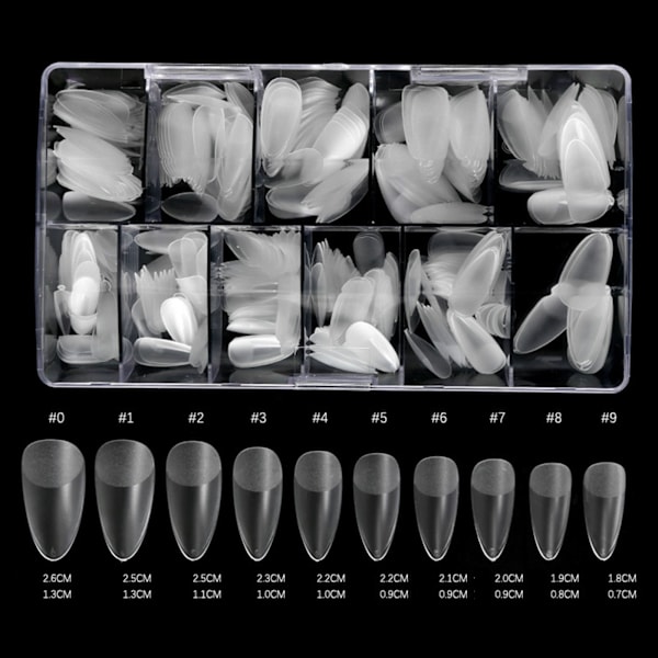 500 st Transparenta falska nagelspetsar Matt fyrkantig trapets stilettdropp Oval falska nageltips för hem DIY Nail Art Salon Water drop