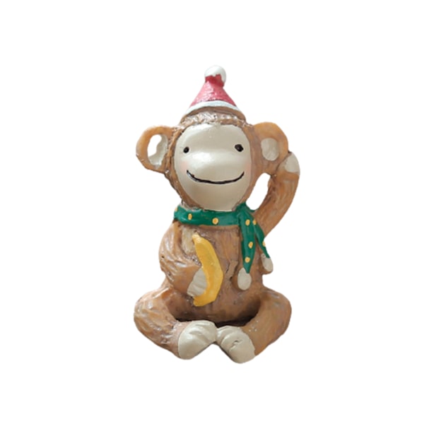 Mini julstaty säsongsbetonad harts Desktop figurdocka mikro landskapsdekoration santa claus